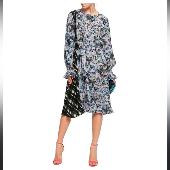 Preen Line floral & check dress knee length size small- like new - Picture 2 of 16